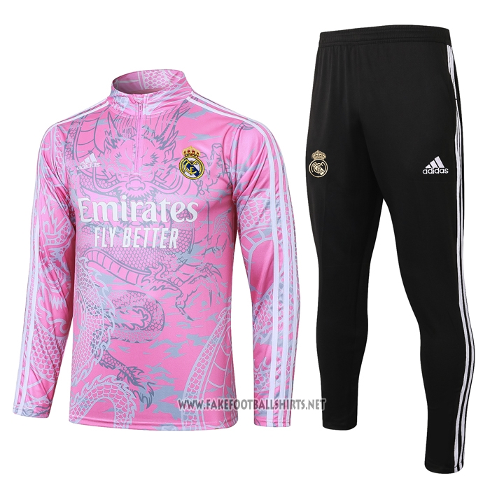 Sweatshirt Tracksuit Real Madrid 2023-2024 Rosa